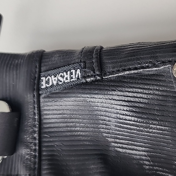 Versace Jeans Couture Coated Textured High Waisted Pants - Picture 3 of 13